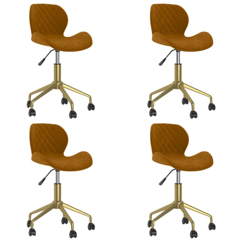 vidaXL Esszimmerstühle 4 Stk. Drehbar Braun Samt vidaXL Esszimmerstühle 4 Stk. Drehbar Braun Samt