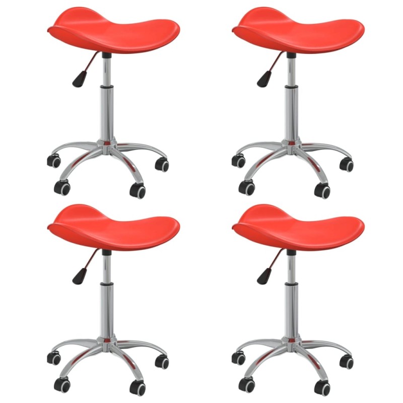 vidaXL Esszimmerstühle 4 Stk. Drehbar Rot Kunstleder vidaXL Esszimmerstühle 4 Stk. Drehbar Rot Kunstleder