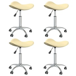 vidaXL Esszimmerstühle 4 Stk. Drehbar Creme Kunstleder 