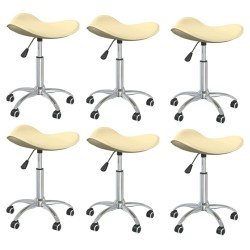 vidaXL Esszimmerstühle 6 Stk. Drehbar Creme Kunstleder