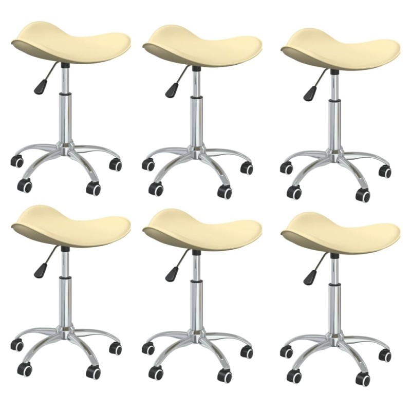 vidaXL Esszimmerstühle 6 Stk. Drehbar Creme Kunstleder vidaXL Esszimmerstühle 6 Stk. Drehbar Creme Kunstleder