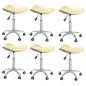 vidaXL Esszimmerstühle 6 Stk. Drehbar Creme Kunstleder vidaXL Esszimmerstühle 6 Stk. Drehbar Creme Kunstleder