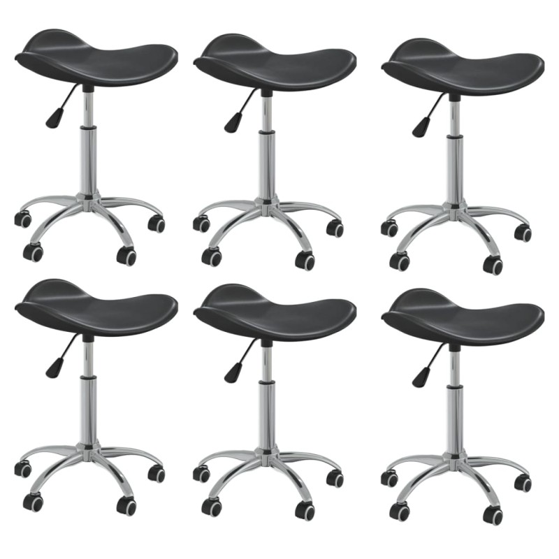 vidaXL Esszimmerstühle 6 Stk. Drehbar Schwarz Kunstleder vidaXL Esszimmerstühle 6 Stk. Drehbar Schwarz Kunstleder