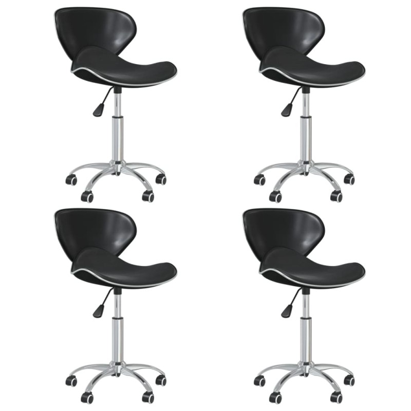 vidaXL Esszimmerstühle 4 Stk. Drehbar Schwarz Kunstleder vidaXL Esszimmerstühle 4 Stk. Drehbar Schwarz Kunstleder