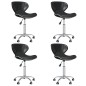 vidaXL Esszimmerstühle 4 Stk. Drehbar Schwarz Kunstleder vidaXL Esszimmerstühle 4 Stk. Drehbar Schwarz Kunstleder