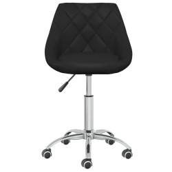 vidaXL Esszimmerstuhl Drehbar Schwarz Kunstleder