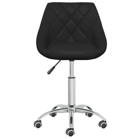 vidaXL Esszimmerstuhl Drehbar Schwarz Kunstleder