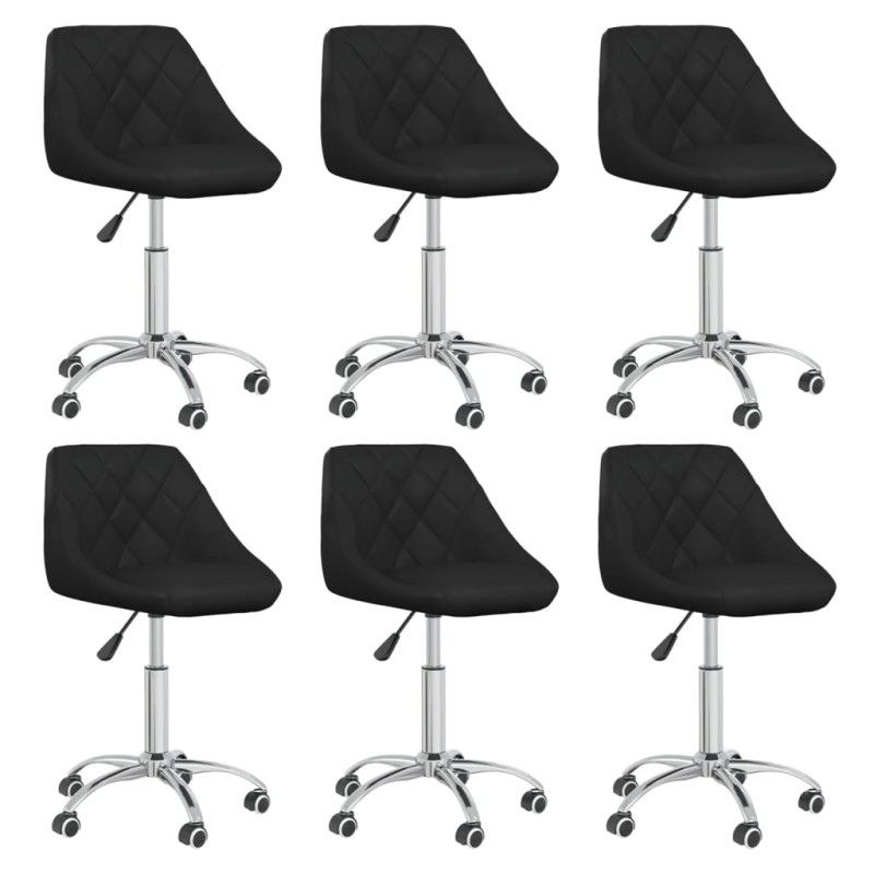vidaXL Esszimmerstühle 6 Stk. Drehbar Schwarz Kunstleder vidaXL Esszimmerstühle 6 Stk. Drehbar Schwarz Kunstleder