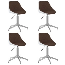 vidaXL Esszimmerstühle 4 Stk. Drehbar Braun und Weiß Kunstleder
