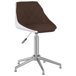 vidaXL Esszimmerstühle 4 Stk. Drehbar Braun und Weiß Kunstleder