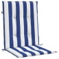 vidaXL Niedriglehner-Auflagen 2 Stk. Blau & Weiß Gestreift Stoff vidaXL Niedriglehner-Auflagen 2 Stk. Blau & Weiß Gestreift Stoff