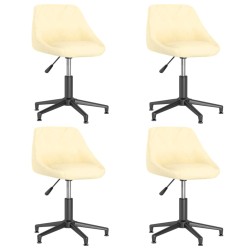 vidaXL Esszimmerstühle 4 Stk. Drehbar Creme Samt