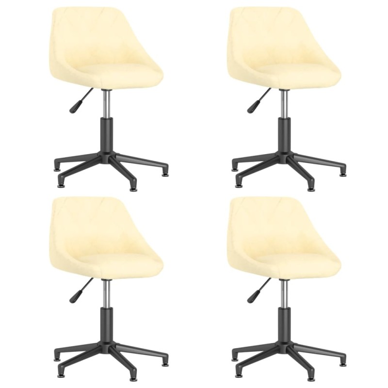 vidaXL Esszimmerstühle 4 Stk. Drehbar Creme Samt vidaXL Esszimmerstühle 4 Stk. Drehbar Creme Samt