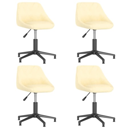 vidaXL Esszimmerstühle 4 Stk. Drehbar Creme Samt