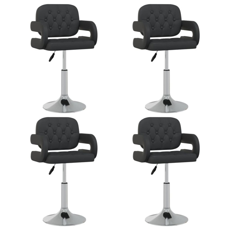 vidaXL Esszimmerstühle 4 Stk. Drehbar Schwarz Kunstleder vidaXL Esszimmerstühle 4 Stk. Drehbar Schwarz Kunstleder