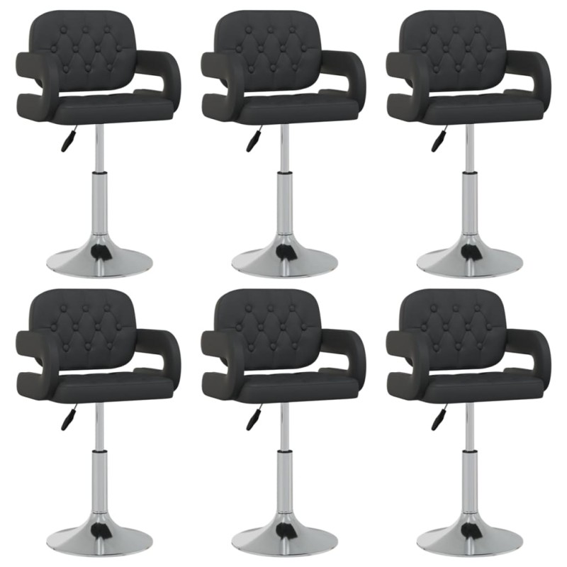 vidaXL Esszimmerstühle 6 Stk. Drehbar Schwarz Kunstleder vidaXL Esszimmerstühle 6 Stk. Drehbar Schwarz Kunstleder