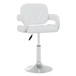 vidaXL Esszimmerstühle 6 Stk. Drehbar Weiß Kunstleder
