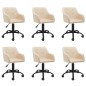 vidaXL Esszimmerstühle 6 Stk. Drehbar Creme Stoff vidaXL Esszimmerstühle 6 Stk. Drehbar Creme Stoff