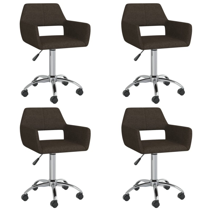 vidaXL Esszimmerstühle 4 Stk. Drehbar Dunkelbraun Stoff vidaXL Esszimmerstühle 4 Stk. Drehbar Dunkelbraun Stoff