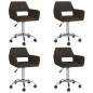 vidaXL Esszimmerstühle 4 Stk. Drehbar Dunkelbraun Stoff vidaXL Esszimmerstühle 4 Stk. Drehbar Dunkelbraun Stoff