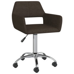vidaXL Esszimmerstühle 4 Stk. Drehbar Dunkelbraun Stoff