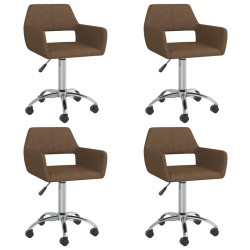 vidaXL Esszimmerstühle 4 Stk. Drehbar Braun Stoff