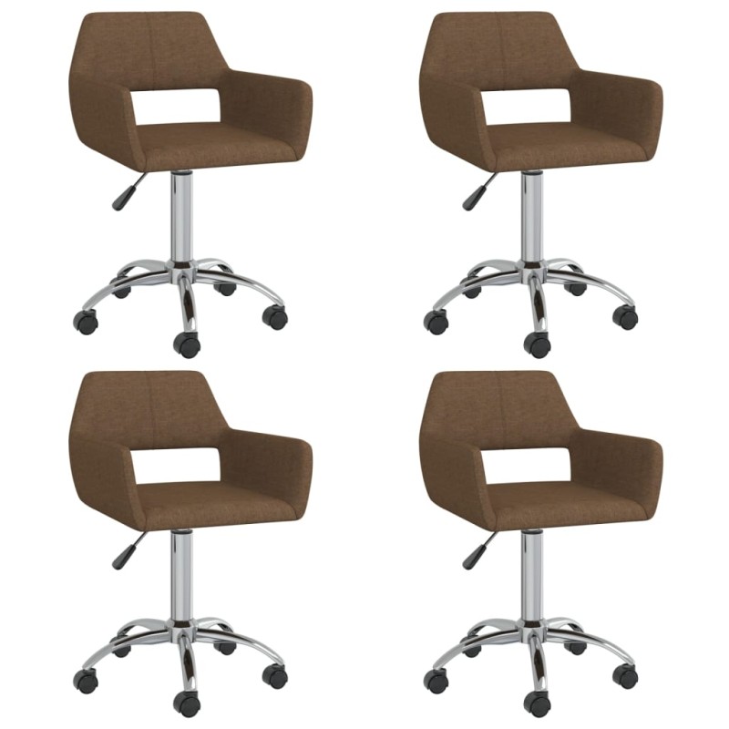 vidaXL Esszimmerstühle 4 Stk. Drehbar Braun Stoff vidaXL Esszimmerstühle 4 Stk. Drehbar Braun Stoff