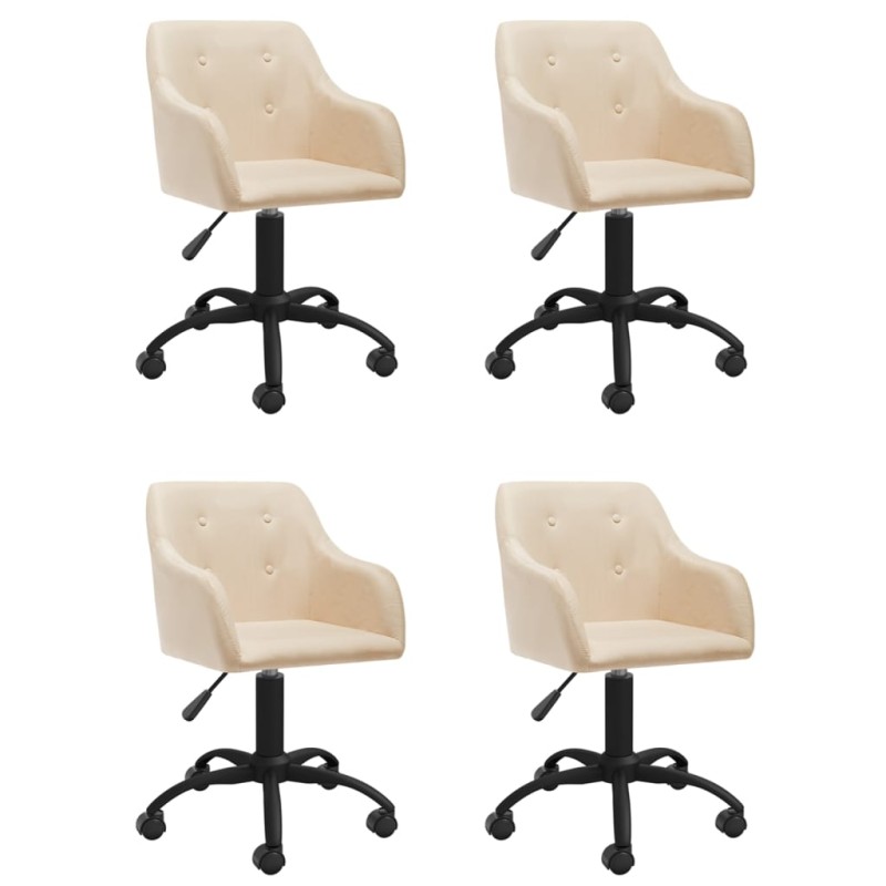 vidaXL Esszimmerstühle 4 Stk. Drehbar Creme Stoff vidaXL Esszimmerstühle 4 Stk. Drehbar Creme Stoff