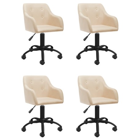 vidaXL Esszimmerstühle 4 Stk. Drehbar Creme Stoff
