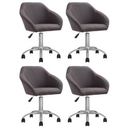 vidaXL Esszimmerstühle 4 Stk. Drehbar Taupe Stoff