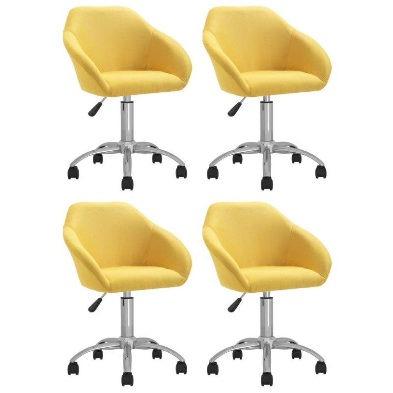 vidaXL Esszimmerstühle 4 Stk. Drehbar Gelb Stoff vidaXL Esszimmerstühle 4 Stk. Drehbar Gelb Stoff
