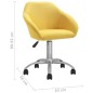 vidaXL Esszimmerstühle 4 Stk. Drehbar Gelb Stoff vidaXL Esszimmerstühle 4 Stk. Drehbar Gelb Stoff