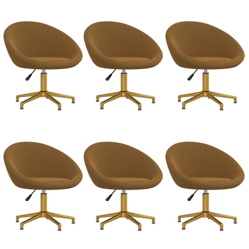 vidaXL Esszimmerstühle 6 Stk. Braun Samt vidaXL Esszimmerstühle 6 Stk. Braun Samt