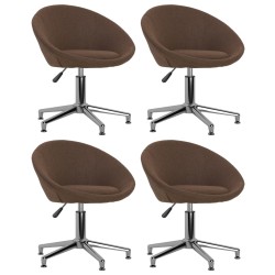 vidaXL Esszimmerstühle 4 Stk. Drehbar Braun Stoff