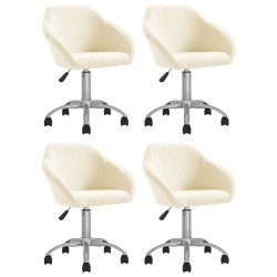 vidaXL Esszimmerstühle 4 Stk. Drehbar Creme Stoff