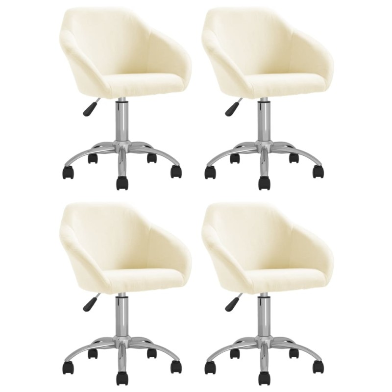 vidaXL Esszimmerstühle 4 Stk. Drehbar Creme Stoff vidaXL Esszimmerstühle 4 Stk. Drehbar Creme Stoff