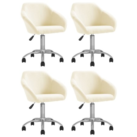 vidaXL Esszimmerstühle 4 Stk. Drehbar Creme Stoff
