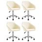 vidaXL Esszimmerstühle 4 Stk. Drehbar Creme Stoff vidaXL Esszimmerstühle 4 Stk. Drehbar Creme Stoff