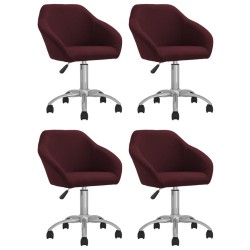 vidaXL Esszimmerstühle 4 Stk. Drehbar Lila Stoff