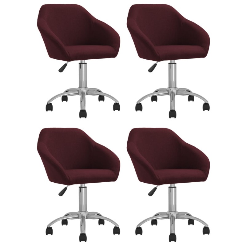 vidaXL Esszimmerstühle 4 Stk. Drehbar Lila Stoff vidaXL Esszimmerstühle 4 Stk. Drehbar Lila Stoff