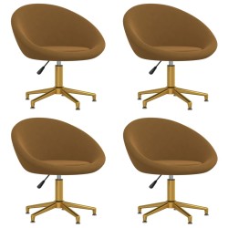 vidaXL Esszimmerstühle 4 Stk. Braun Samt