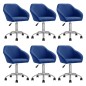 vidaXL Esszimmerstühle 6 Stk. Drehbar Blau Stoff vidaXL Esszimmerstühle 6 Stk. Drehbar Blau Stoff