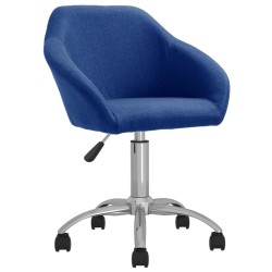 vidaXL Esszimmerstühle 6 Stk. Drehbar Blau Stoff