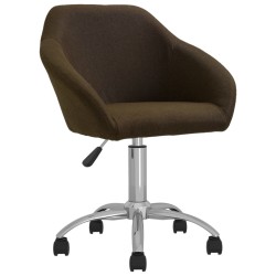 vidaXL Esszimmerstühle 6 Stk. Drehbar Dunkelbraun Stoff
