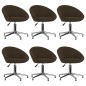 vidaXL Esszimmerstühle 6 Stk. Drehbar Dunkelbraun Stoff vidaXL Esszimmerstühle 6 Stk. Drehbar Dunkelbraun Stoff