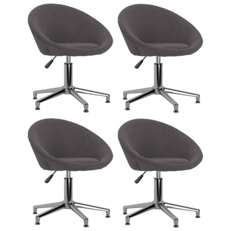vidaXL Esszimmerstühle 4 Stk. Drehbar Taupe Stoff