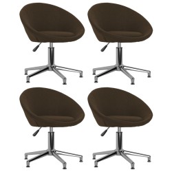 vidaXL Esszimmerstühle 4 Stk. Drehbar Dunkelbraun Stoff