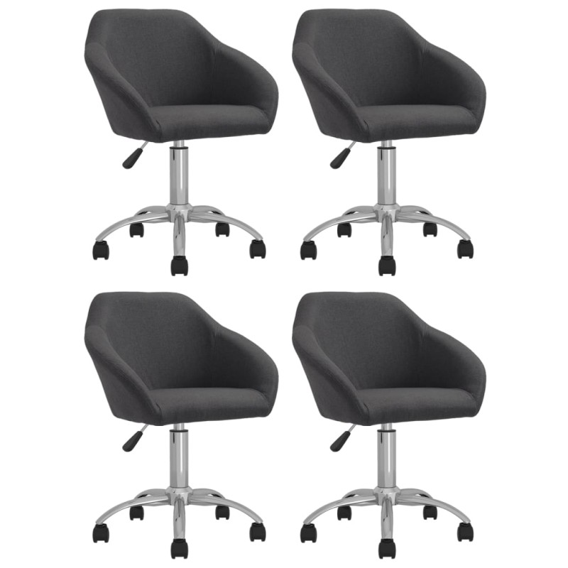 vidaXL Esszimmerstühle 4 Stk. Drehbar Dunkelgrau Stoff vidaXL Esszimmerstühle 4 Stk. Drehbar Dunkelgrau Stoff