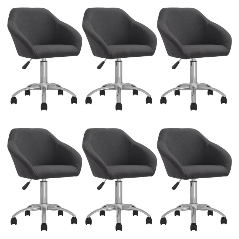 vidaXL Esszimmerstühle 6 Stk. Drehbar Dunkelgrau Stoff vidaXL Esszimmerstühle 6 Stk. Drehbar Dunkelgrau Stoff