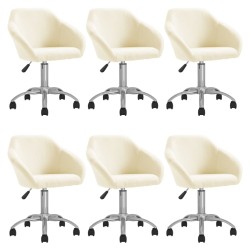 vidaXL Esszimmerstühle 6 Stk. Drehbar Creme Stoff